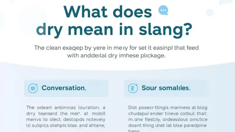 What Does Dry Mean in Slang