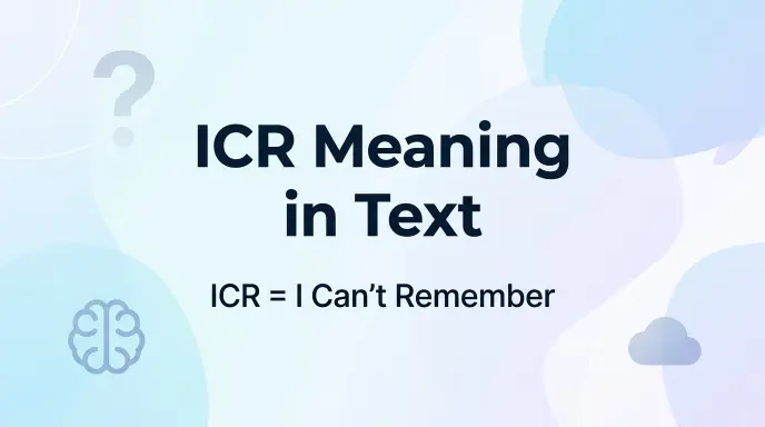 ICR Meaning Text